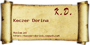Keczer Dorina névjegykártya